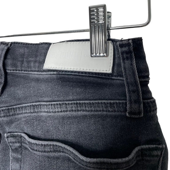 Re/Done | High Rise Stovepipe Jeans Comfort Stretch Lived In Black 25 - Picture 7 of 10